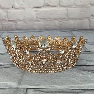 Quinceañera, prom, weddings, Gold toned crystals rhinestone tiara.